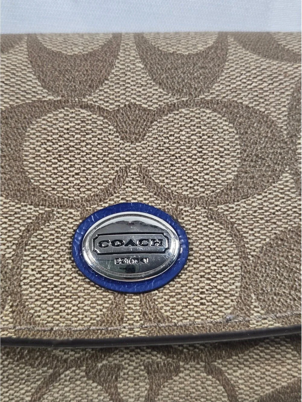 Beautiful Coach Peyton Signature Slim Envelope Wallet Khaki